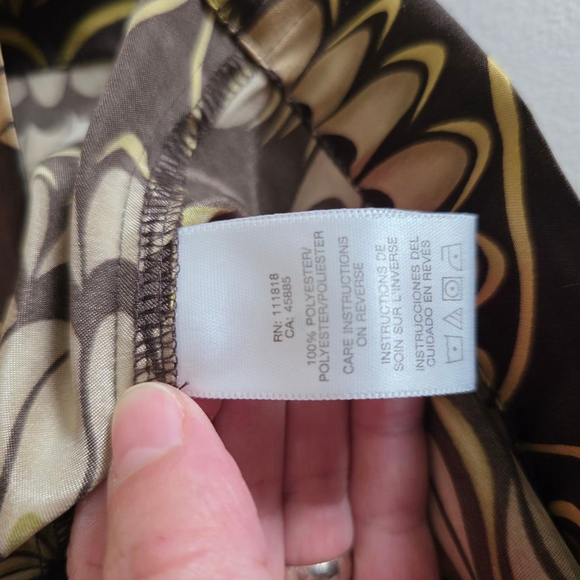 Women's Michael Kors Dress XS Brown Beige Floral - Picture 7 of 9